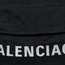 Pre Owned Balenciaga Black Nylon Logo Belt Bag