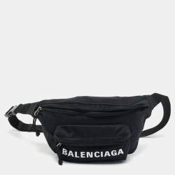Balenciaga Black Nylon Logo Belt Bag