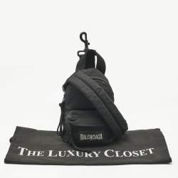 Pre Owned Balenciaga Black Nylon Mini Crossbody Bag