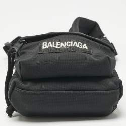 Pre Owned Balenciaga Black Nylon Mini Crossbody Bag