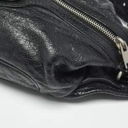 Pre Owned Balenciaga Black Glossy Leather Neo Lift Sling Belt Bag