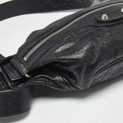 Pre Owned Balenciaga Black Glossy Leather Neo Lift Sling Belt Bag