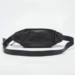 Pre Owned Balenciaga Black Glossy Leather Neo Lift Sling Belt Bag