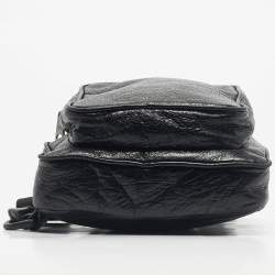 Pre Owned Balenciaga Black Leather Explorer Crossbody Bag