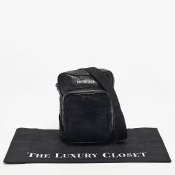 Pre Owned Balenciaga Black Leather Explorer Crossbody Bag