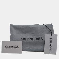 Pre Owned Balenciaga Black Canvas Signature Logo-Printed Backpack