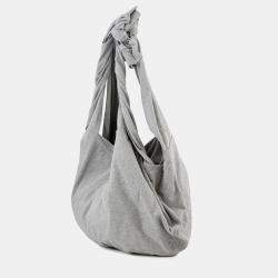 Pre Owned Balenciaga New Jersey Hobo Cool Tote Bag Gray Cotton