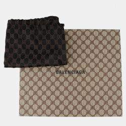 مملوكة مسبقًا حقيبة كتف بالينسياغا غوتشي بالينسياغا ذا هاكر بروجكت أوفيديا قماش جلدي أسود