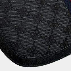 مملوكة مسبقًا حقيبة كتف بالينسياغا غوتشي بالينسياغا ذا هاكر بروجكت أوفيديا قماش جلدي أسود