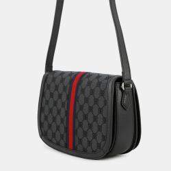 مملوكة مسبقًا حقيبة كتف بالينسياغا غوتشي بالينسياغا ذا هاكر بروجكت أوفيديا قماش جلدي أسود