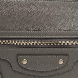 Pre Owned Balenciaga Neo Classic Grey Leather Clutch