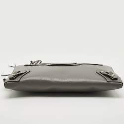 Pre Owned Balenciaga Neo Classic Grey Leather Clutch