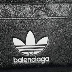 Pre Owned Balenciaga x Adidas Black Leather Card Holder