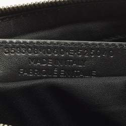 Pre Owned Balenciaga Black/White Marble Effect Leather Document Wristlet Pouch