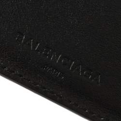 Balenciaga Black Marble Print Leather Bifold Wallet