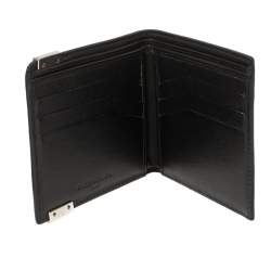 Balenciaga Black Marble Print Leather Bifold Wallet