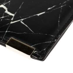 Balenciaga Black Marble Print Leather Bifold Wallet