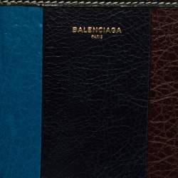 Pre Owned Balenciaga Multicolor Leather Bazar Bi Fold Compact Wallet