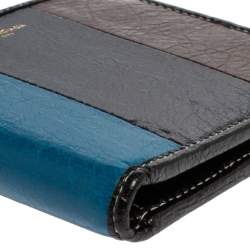 Pre Owned Balenciaga Multicolor Leather Bazar Bi Fold Compact Wallet