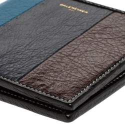 Pre Owned Balenciaga Multicolor Leather Bazar Bi Fold Compact Wallet