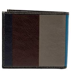 Pre Owned Balenciaga Multicolor Leather Bazar Bi Fold Compact Wallet