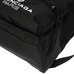 Balenciaga Black Nylon Logo Crest Backpack
