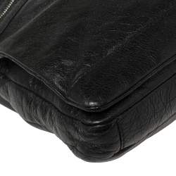 Balenciaga Black Crinkled Leather Briefcase Bag