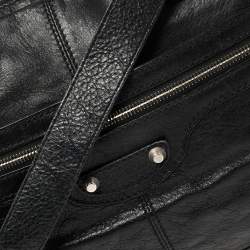 Balenciaga Black Crinkled Leather Briefcase Bag