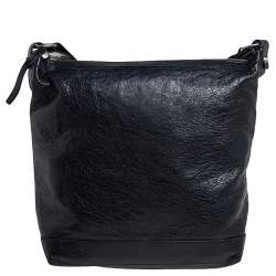 Balenciaga Black Leather RH Day Messenger Bag