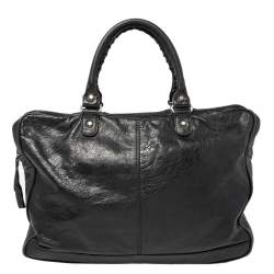 Pre Owned Balenciaga Black Leather RH Briefcase Bag