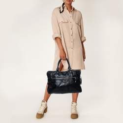 Pre Owned Balenciaga Black Leather RH Briefcase Bag