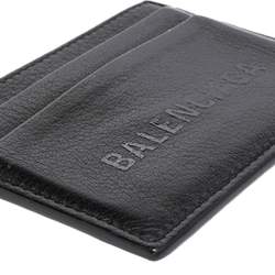 مملوكة مسبقًا Balenciaga Black Leather Everyday Card Holder