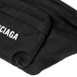 Balenciaga Black Logo Nylon Explorer Belt Bag
