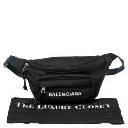 Balenciaga Black Logo Nylon Explorer Belt Bag