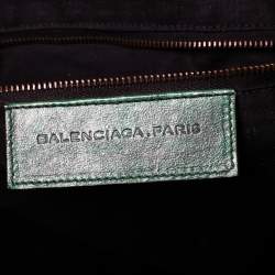 Balenciaga Green Leather Motorcross Voyage Duffel Bag