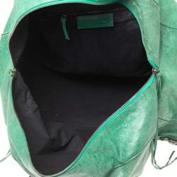Balenciaga Green Leather Motorcross Voyage Duffel Bag