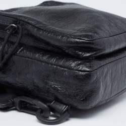 Pre Owned Balenciaga Black Leather Explorer Crossbody Bag