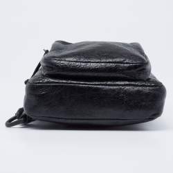 Pre Owned Balenciaga Black Leather Explorer Crossbody Bag