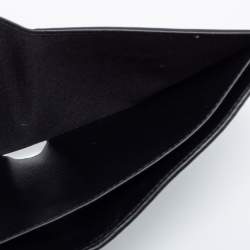 Pre Owned Balenciaga Black Croc Embossed Leather Logo Bifold Wallet