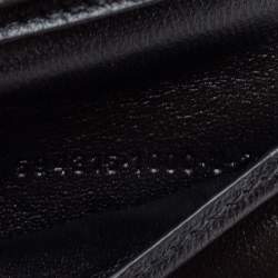 Pre Owned Balenciaga Black Croc Embossed Leather Logo Bifold Wallet