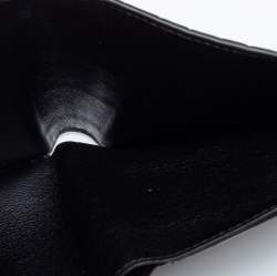 Pre Owned Balenciaga Black Croc Embossed Leather Logo Bifold Wallet