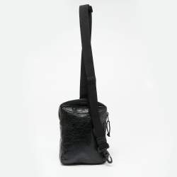 Balenciaga Black Leather Explorer Crossbody Bag