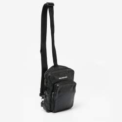 Balenciaga Black Leather Explorer Crossbody Bag