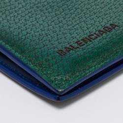 Balenciaga Green Leather Bifold Wallet