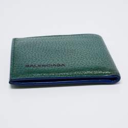 Balenciaga Green Leather Bifold Wallet