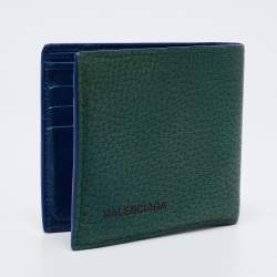 Balenciaga Green Leather Bifold Wallet