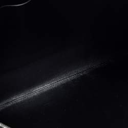 Pre Owned Balenciaga Black Leather Logo Wristlet Pouch