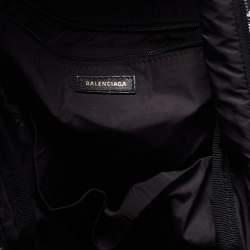 Balenciaga Black/White All Over Logo Print Nylon Backpack