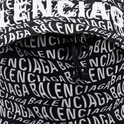 Balenciaga Black/White All Over Logo Print Nylon Backpack