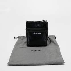 Balenciaga Black Leather Explorer Crossbody Bag